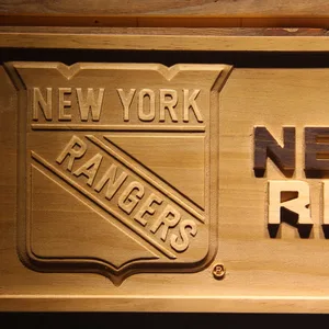 New York Rangers Wood Sign