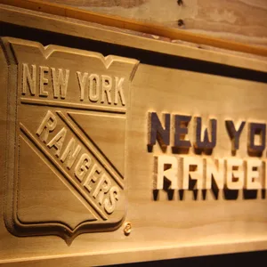 New York Rangers Wood Sign