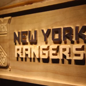 New York Rangers Wood Sign