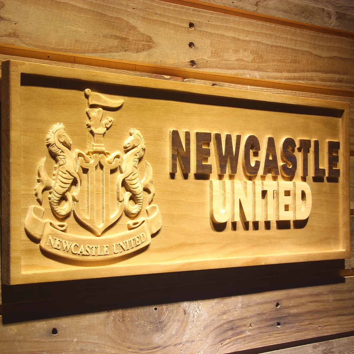 Newcastle United FC Wood Sign