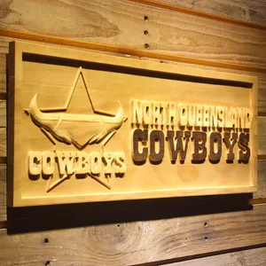 North Queensland Cowboys Wood Sign