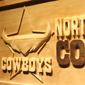 North Queensland Cowboys Wood Sign