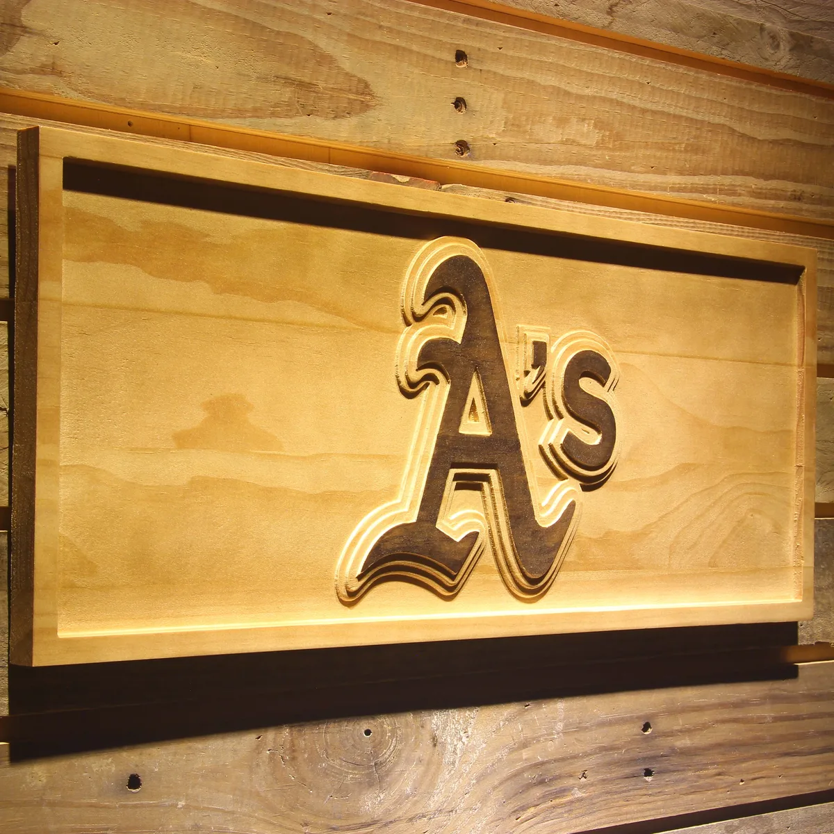 Oakland Athletics A's Logo Wood Sign