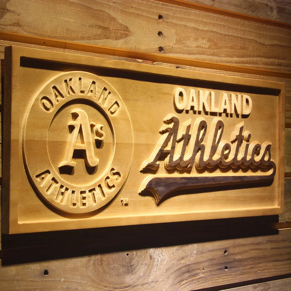 Oakland Athletics Wood Sign