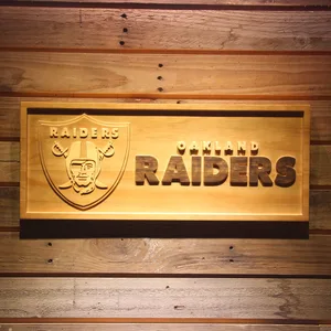Oakland Raiders 2 Wood Sign