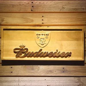 Oakland Raiders Budweiser Wood Sign