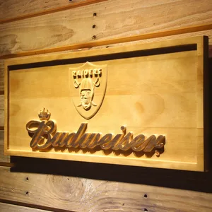 Oakland Raiders Budweiser Wood Sign