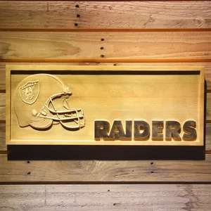 Oakland Raiders Helmet Wood Sign
