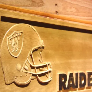 Oakland Raiders Helmet Wood Sign
