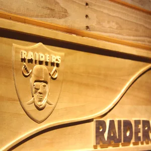 Oakland Raiders Split Wood Sign