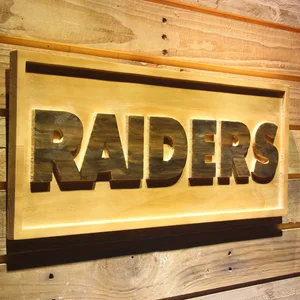Oakland Raiders Text Wood Sign