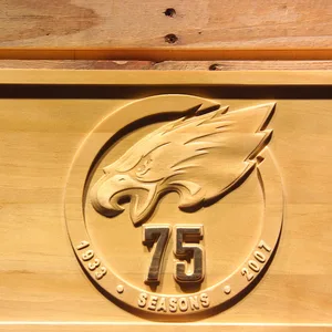 Philadelphia Eagles 75th Anniversary Logo Wood Sign - Legacy Edition