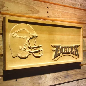 Philadelphia Eagles Helmet Wood Sign
