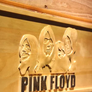 Pink Floyd Faces Wood Sign
