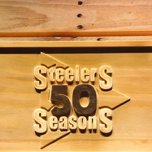 Pittsburgh Steelers 50th Anniversary Logo Wood Sign - Legacy Edition
