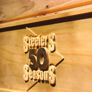 Pittsburgh Steelers 50th Anniversary Logo Wood Sign - Legacy Edition