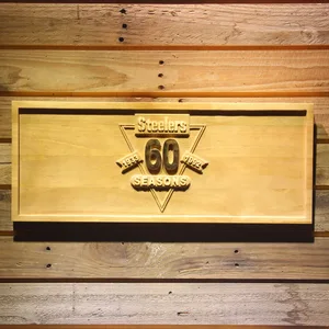 Pittsburgh Steelers 60th Anniversary Logo Wood Sign - Legacy Edition