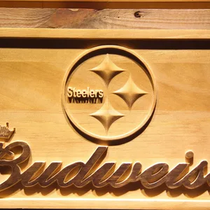 Pittsburgh Steelers Budweiser Wood Sign
