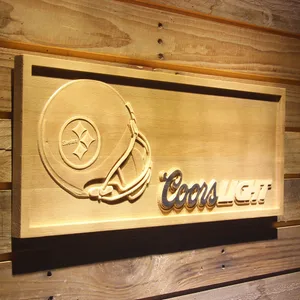 Pittsburgh Steelers Coors Light Helmet Wood Sign