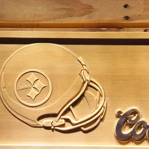 Pittsburgh Steelers Coors Light Helmet Wood Sign