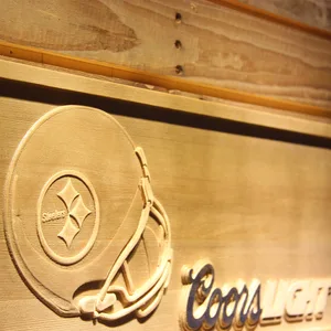 Pittsburgh Steelers Coors Light Helmet Wood Sign