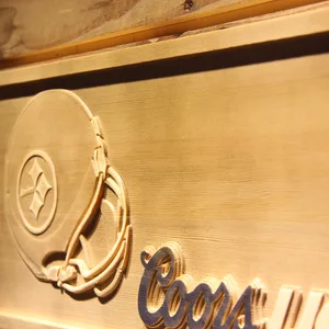 Pittsburgh Steelers Coors Light Helmet Wood Sign