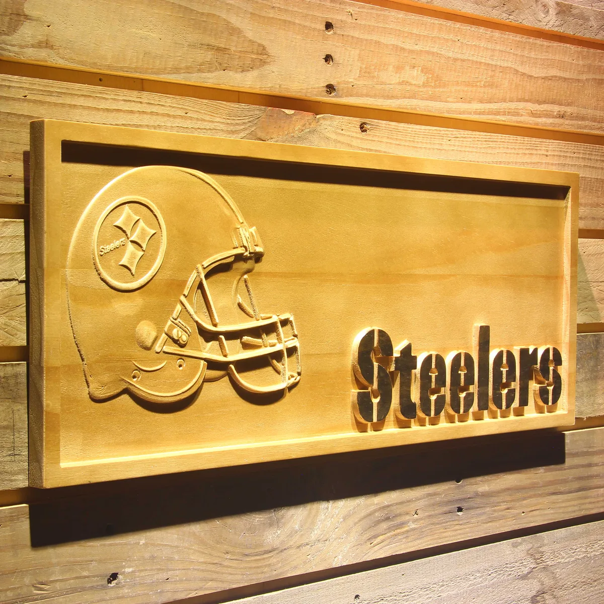 Pittsburgh Steelers Helmet Wood Sign
