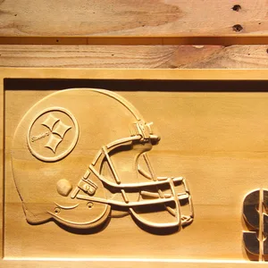 Pittsburgh Steelers Helmet Wood Sign