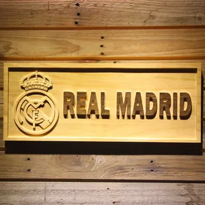 Real Madrid CF Crest Wood Sign