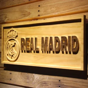 Real Madrid CF Crest Wood Sign