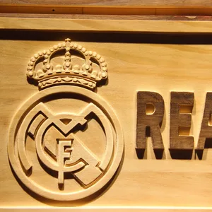 Real Madrid CF Crest Wood Sign