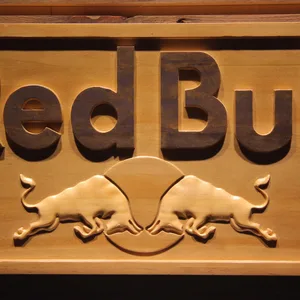 Red Bull Wordmark Wood Sign
