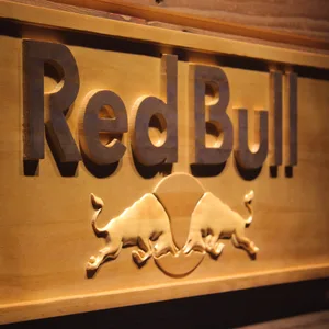 Red Bull Wordmark Wood Sign