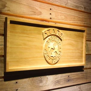 Resident Evil STARS Wood Sign