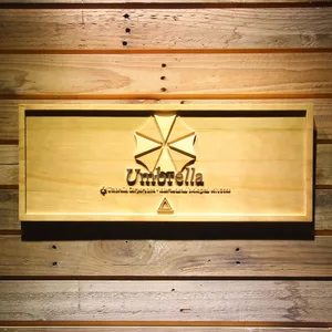 Resident Evil Umbrella Corporation Wood Sign