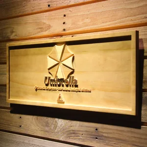 Resident Evil Umbrella Corporation Wood Sign