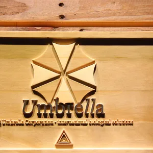 Resident Evil Umbrella Corporation Wood Sign