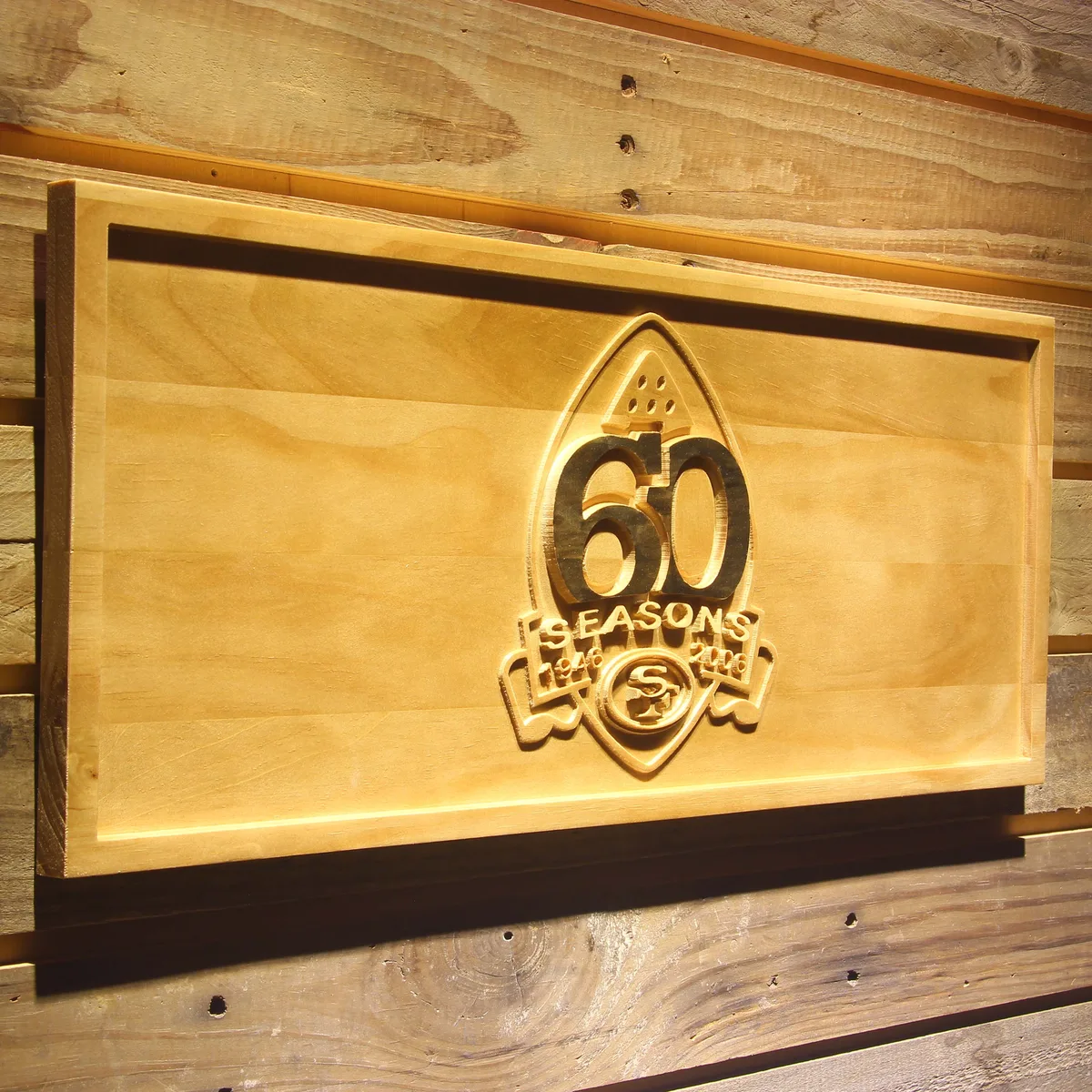 San Francisco 49ers 60th Anniversary Logo Wood Sign - Legacy Edition
