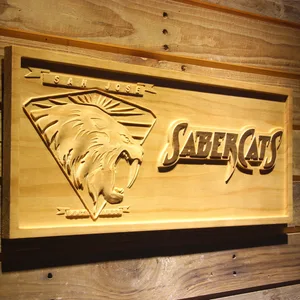 San Jose Sabercats Wood Sign - Legacy Edition
