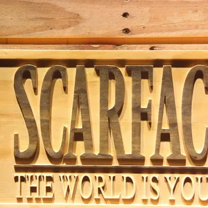Scarface The World is Yours Wood Sign