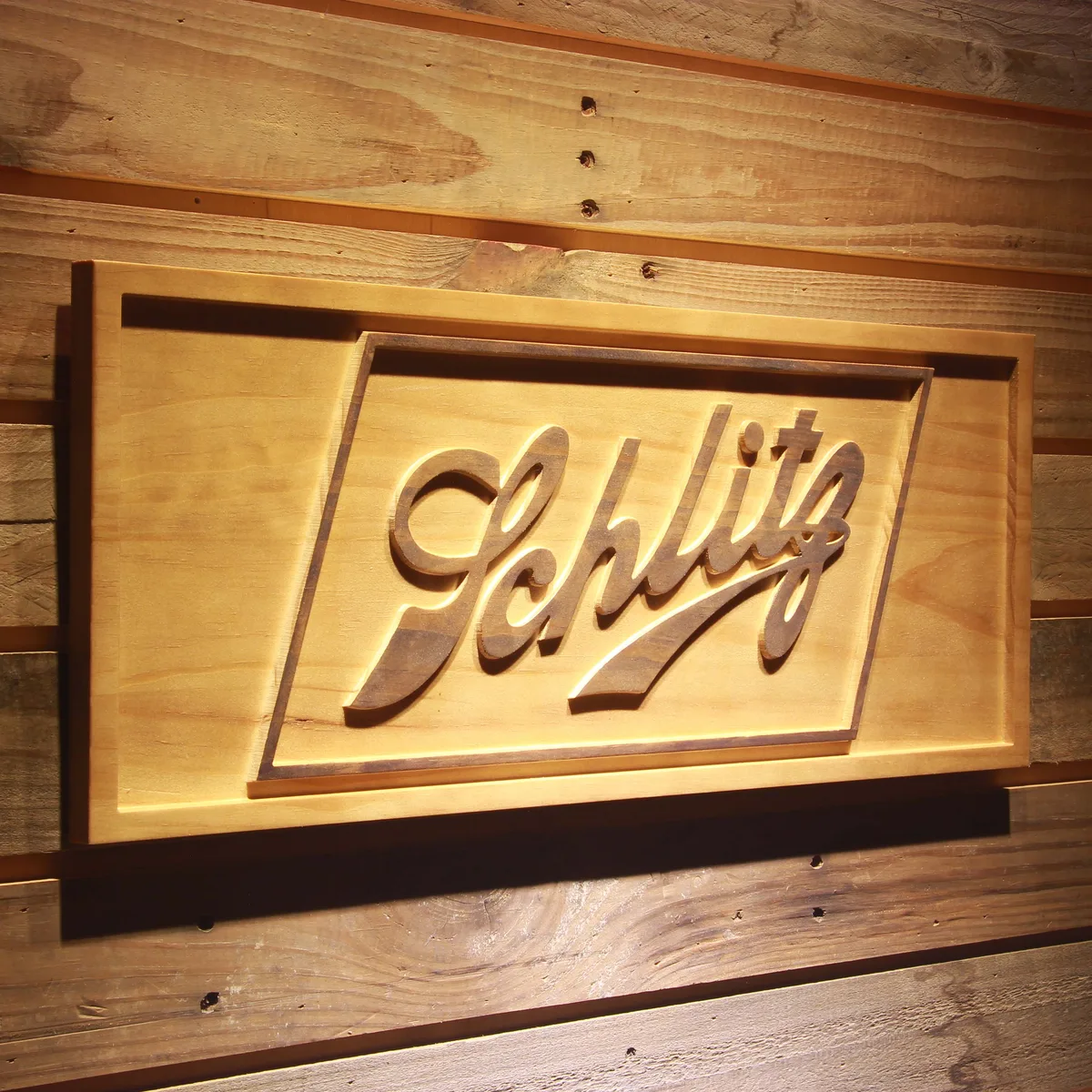 Schlitz Wood Sign