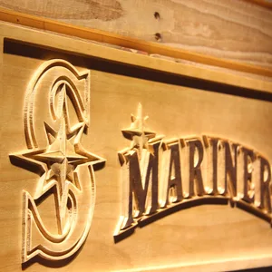 Seattle Mariners 2 Wood Sign
