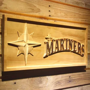 Seattle Mariners 3 Wood Sign