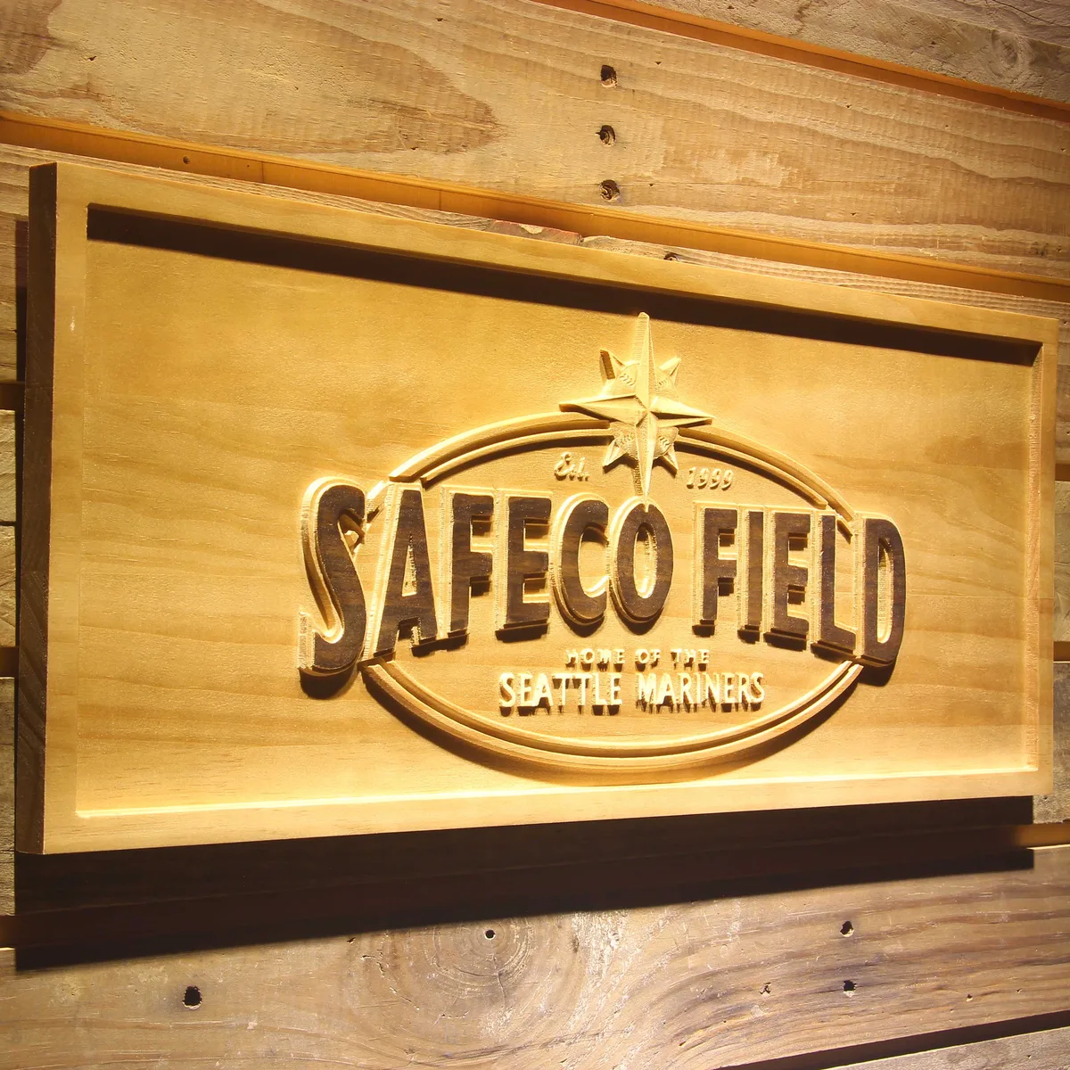 Seattle Mariners Safeco Field Wood Sign