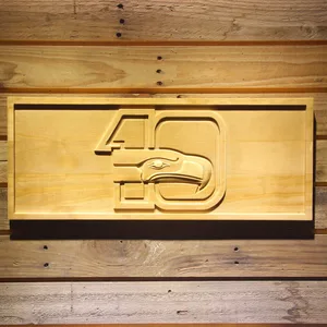 Seattle Seahawks 10th Anniversary Logo Wood Sign - Legacy Edition
