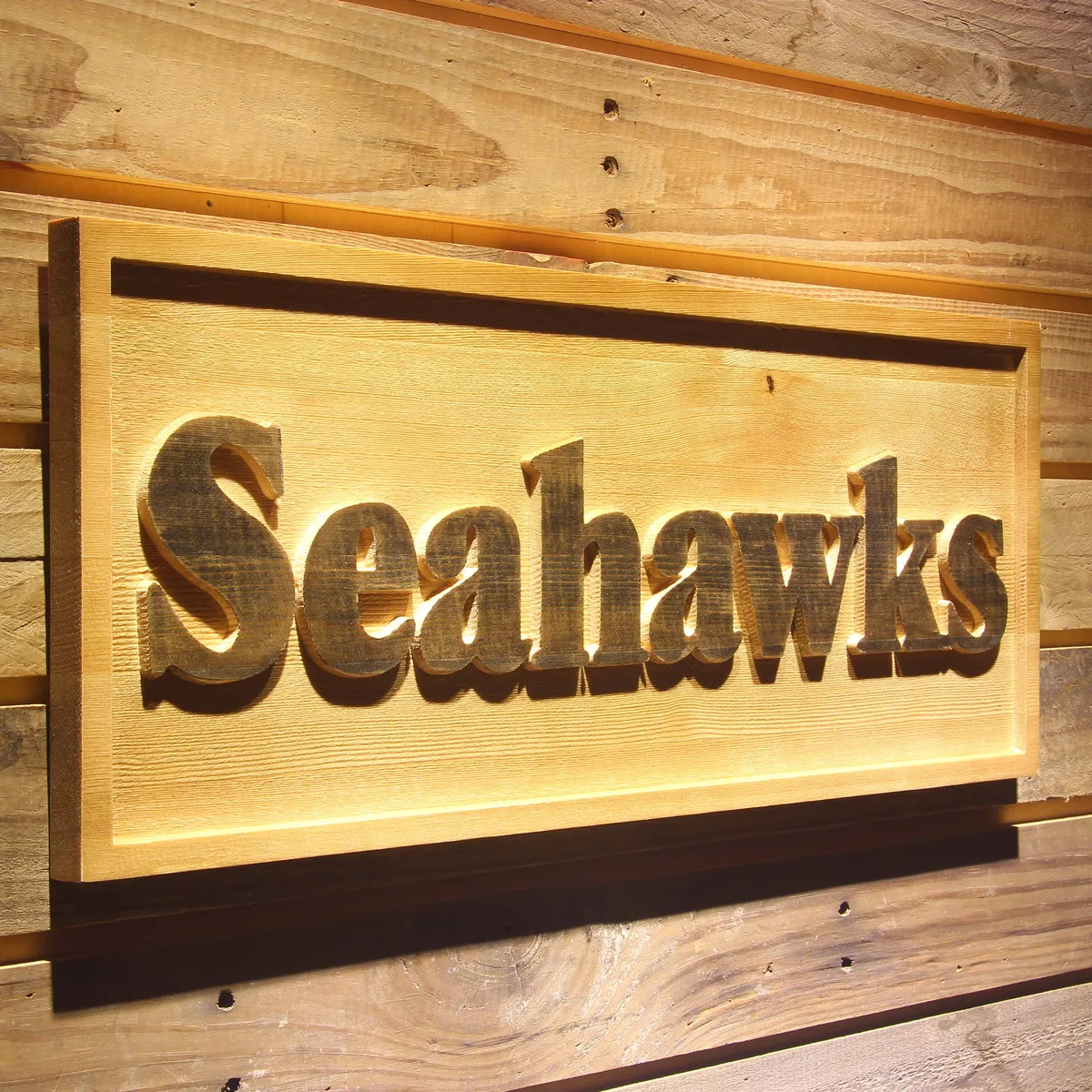 Seattle Seahawks 1976-2001 Text Wood Sign - Legacy Edition