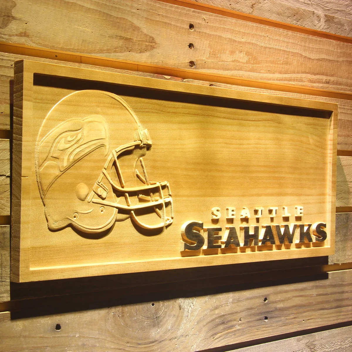 Seattle Seahawks Helmet Wood Sign