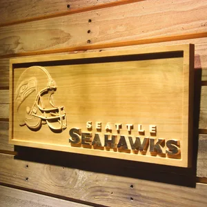 Seattle Seahawks Helmet Wood Sign