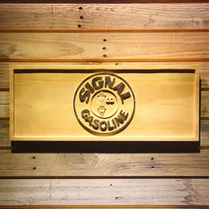 Signal Gasoline Wood Sign
