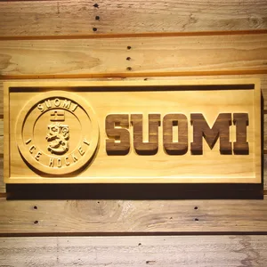 Suomi Ice Hockey Wood Sign